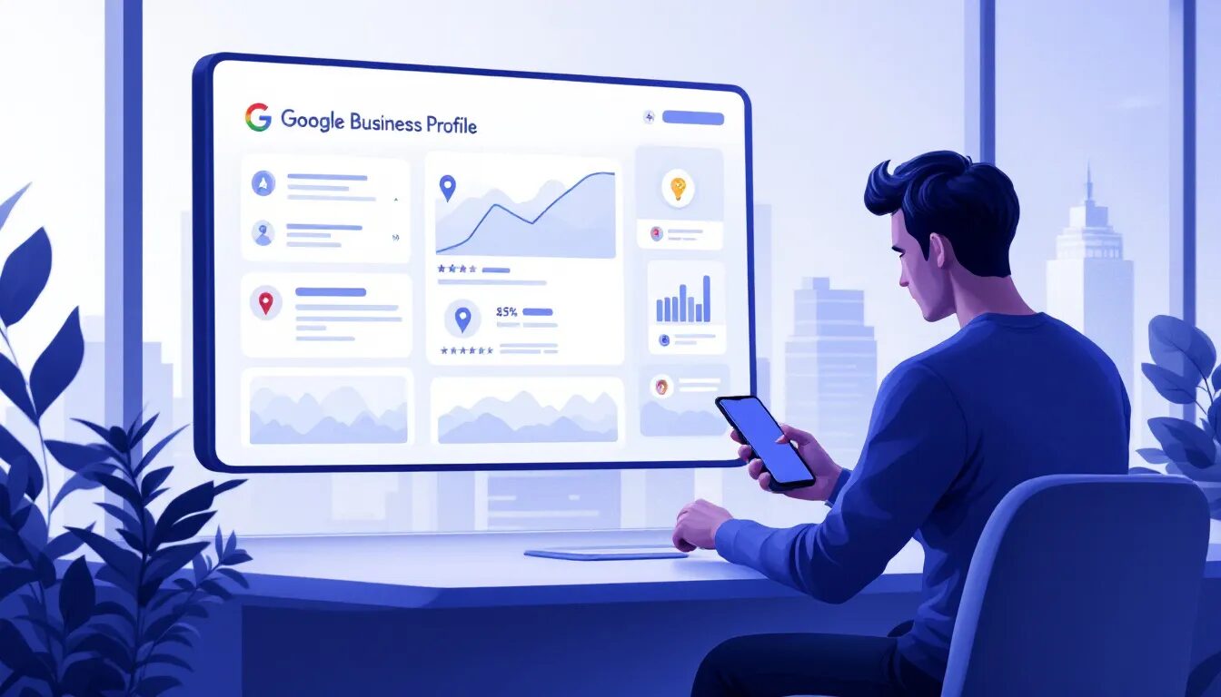 A customer engaging with a Google Business Profile, reading reviews and posts.