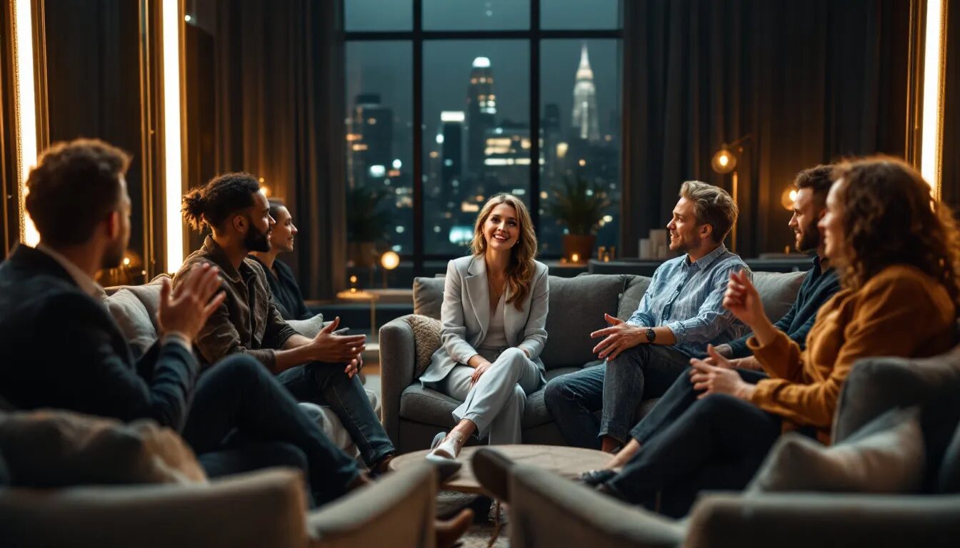 Actors participating in an advanced acting workshop to improve their skills.