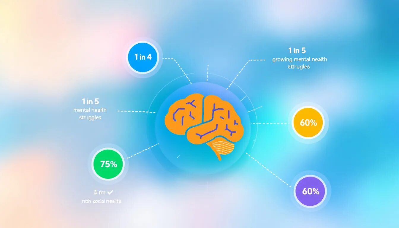 A thoughtful representation of mental health awareness in social media marketing.