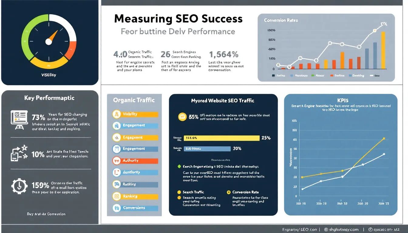 An infographic on measuring SEO success and performance.