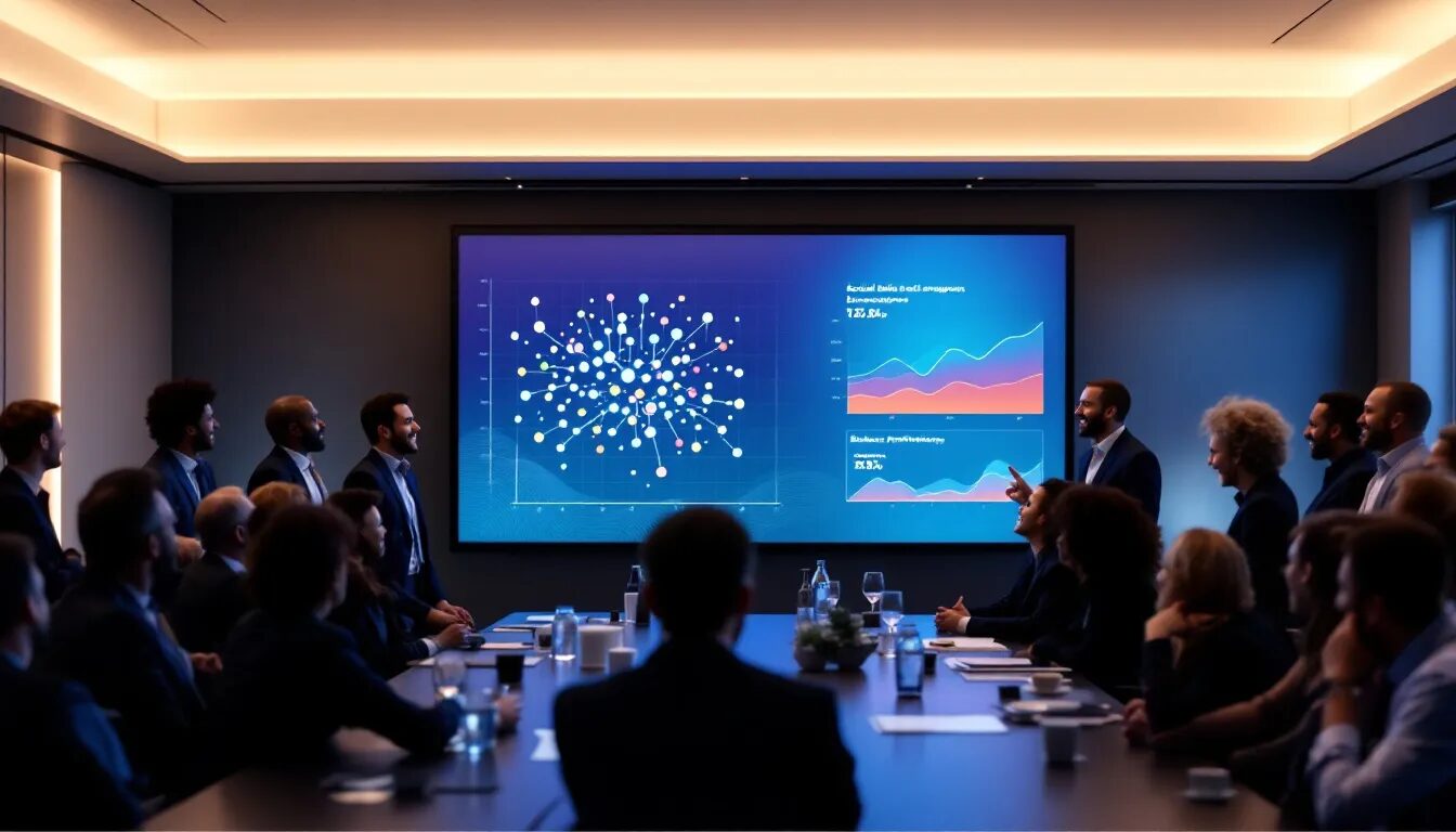 A networking event showcasing relationships between journalists and business professionals.